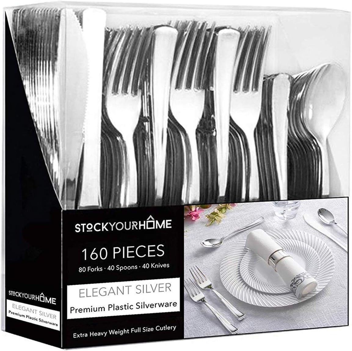 Gold Plastic Silverware Set, Disposable Cutlery Utensils, Flatware, Disposable Dinnerware -Pack of 160 Gold Plastic Silverware Set, Disposable Cutlery Utensils, Flatware, Disposable Dinnerware -Pack of 160
